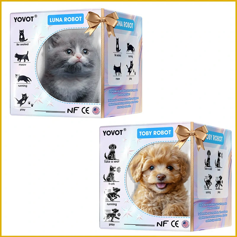 【Yovot® Official Store】LUNA the Robot Cat 😺& TOBY the Robot Dog🐶 – Perfect Pet Duo for Kids & Family – Last Day for Sale!